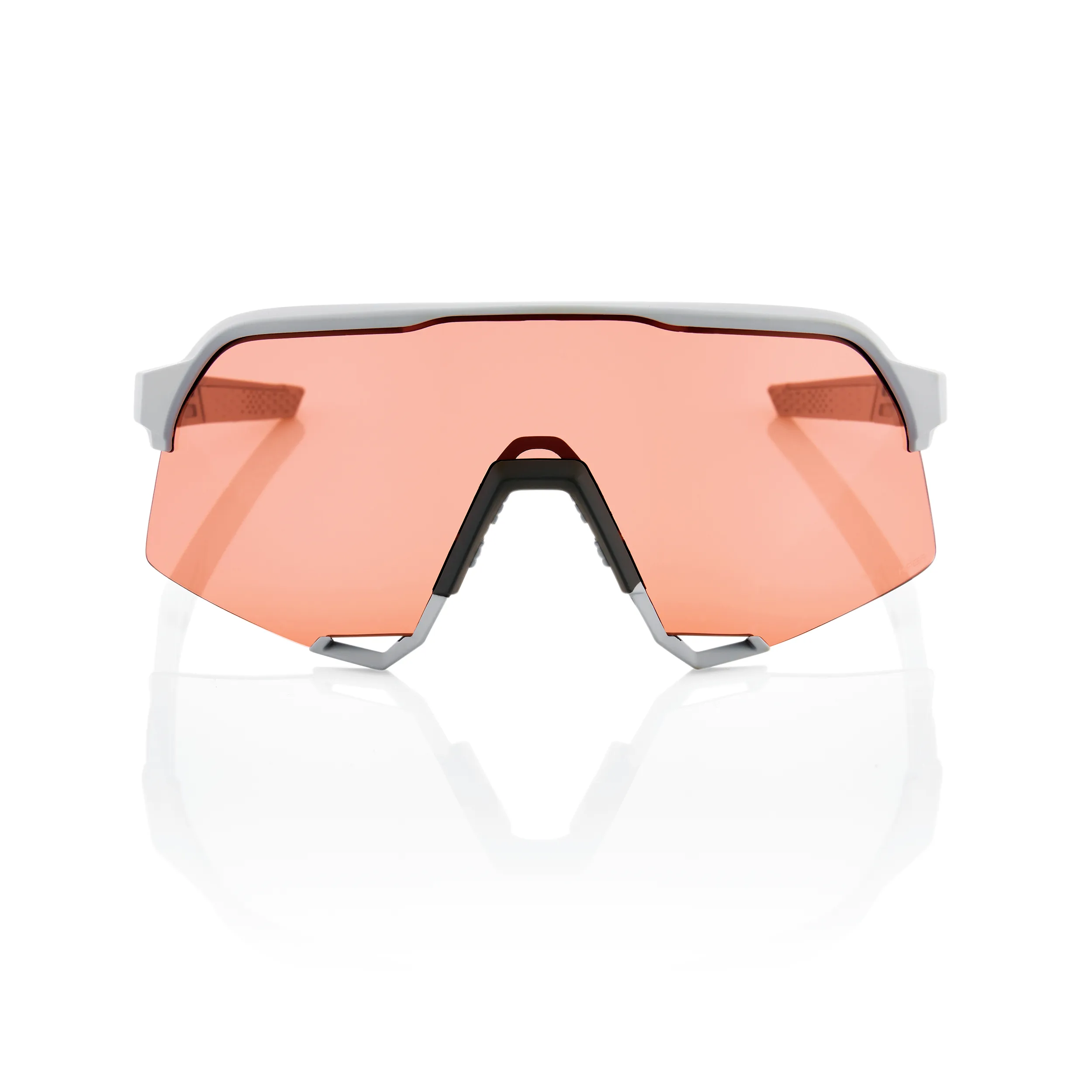 100% S3 Sunglasses - Soft Tact Stone Grey / HiPER Coral Lens