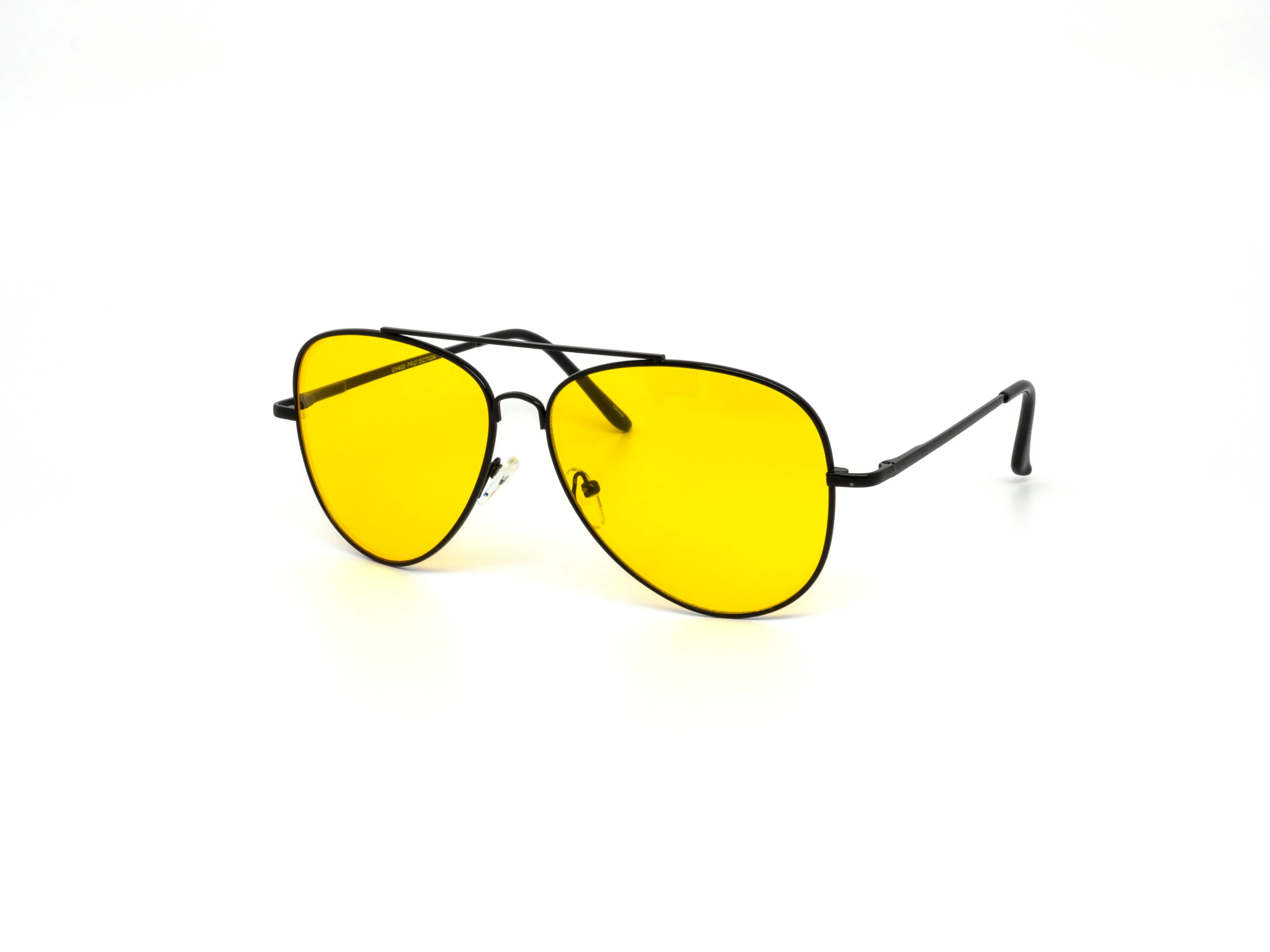 12 Pack: All Yellow Oversized Metal Aviator Wholesale Sunglasses