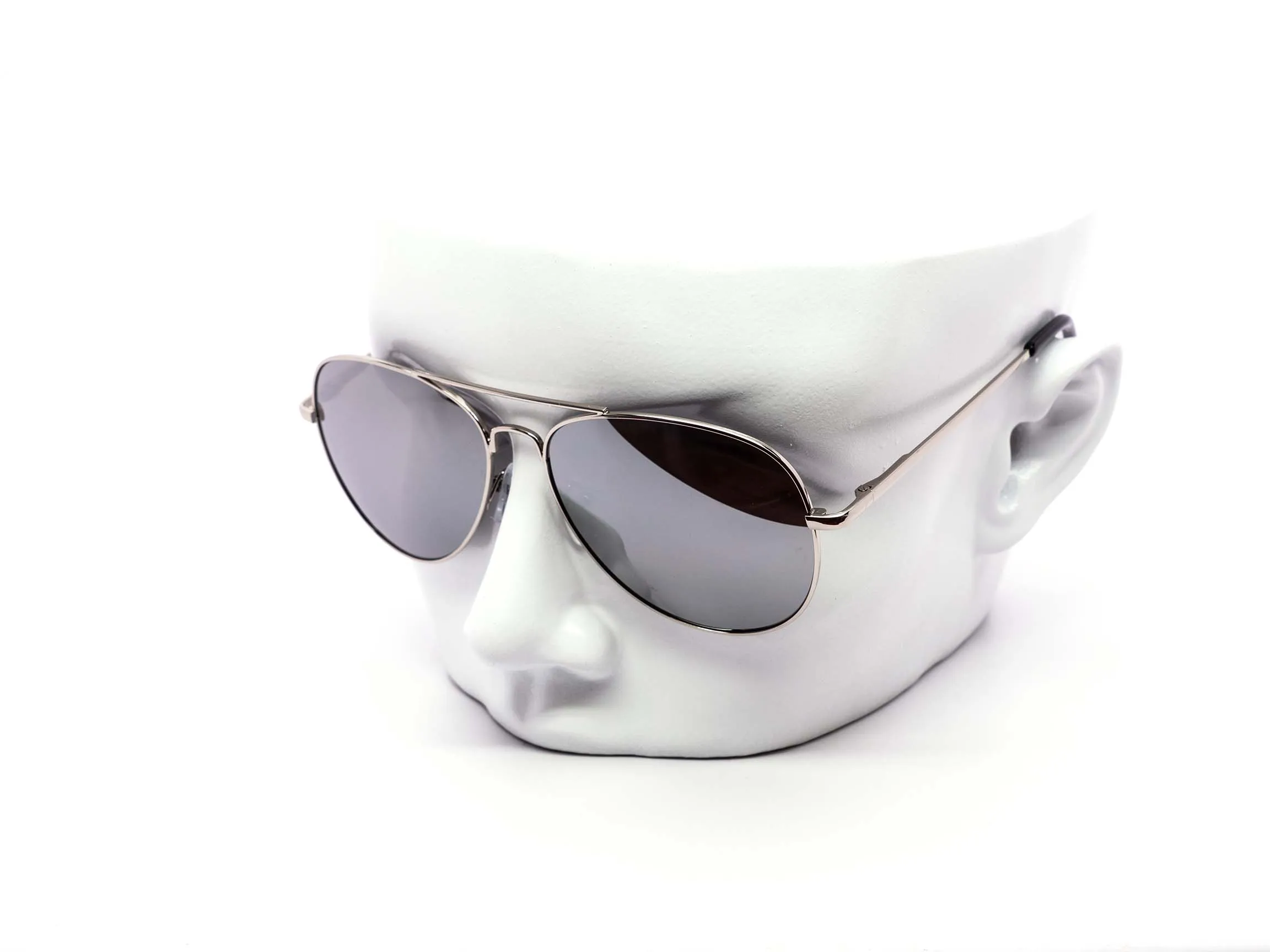 12 Pack: Classy All Silver Mirror Aviator Wholesale Sunglasses