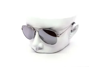 12 Pack: Classy All Silver Mirror Aviator Wholesale Sunglasses