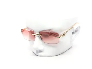 12 Pack: Jaguar-Inspired Feline Rimless Color Gradient Wholesale Sunglasses