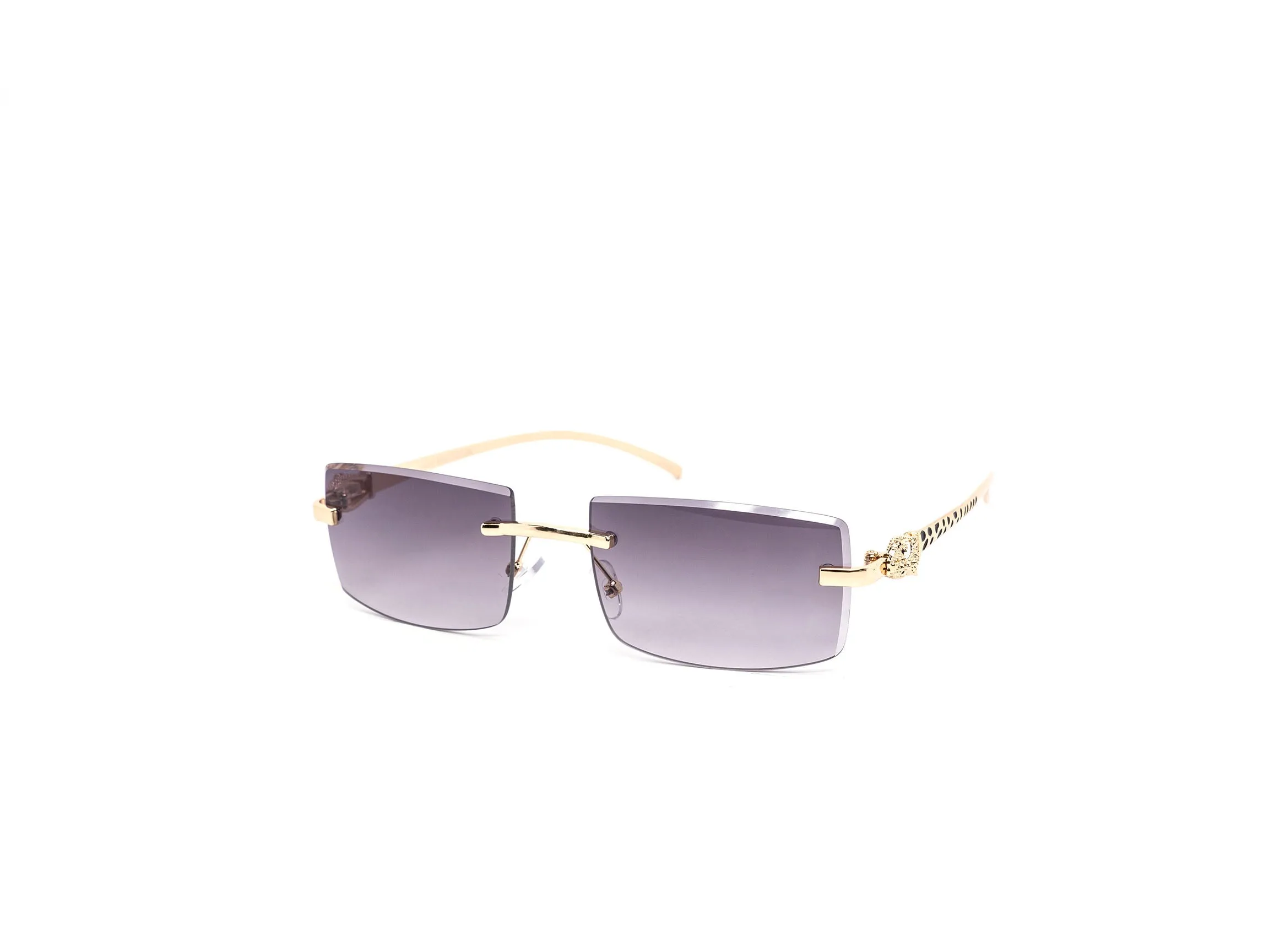 12 Pack: Jaguar-Inspired Feline Rimless Color Gradient Wholesale Sunglasses