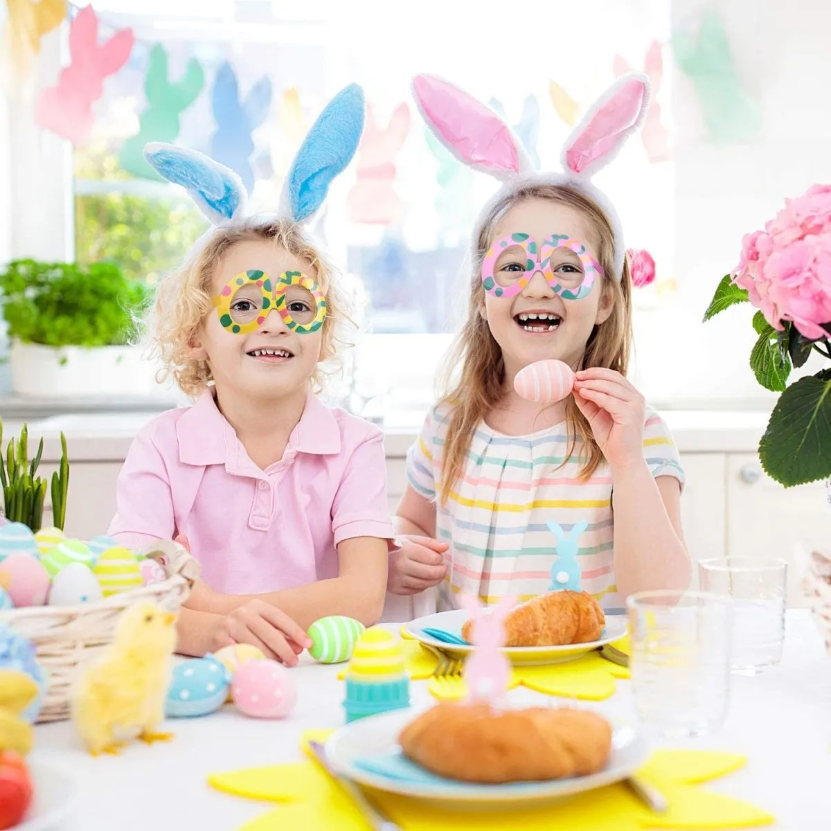 12 PCs Easter Bunny Chick Party Glasses