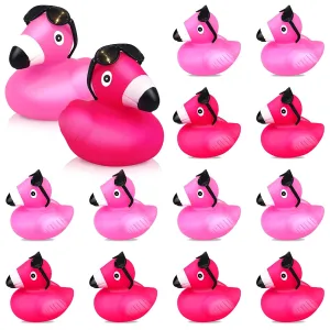 12 Set Hot Pink Rubber Ducks Bulk Pink Bath Toys For Baby Shower Birthday P