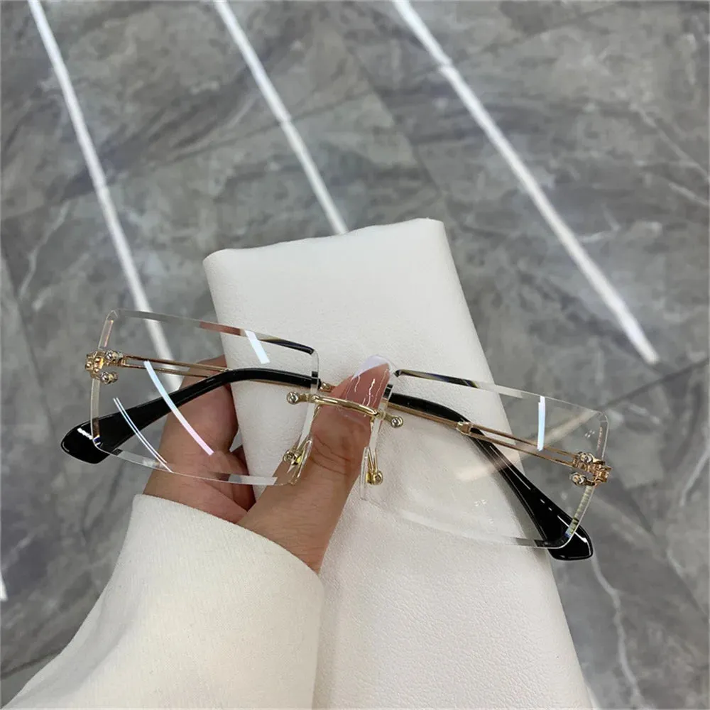 1/2pcs Fashion Rimless Sunglasses Woman Gradient Frameless Shades