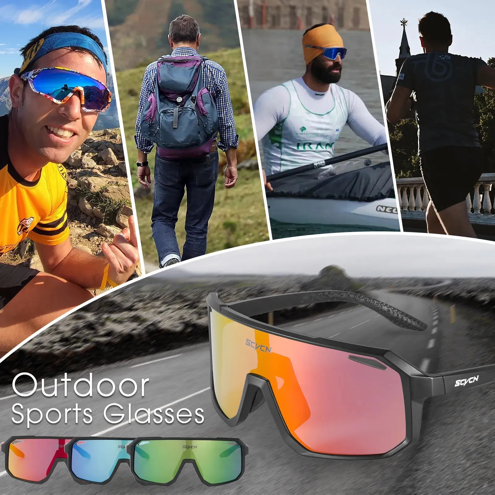 2023 SCVCN Cycling Sunglasses Men's Cycling Glasses UV400 Eyewear Sports MTB Outdoor Goggles Bicycle Women Field fishing Glasses
