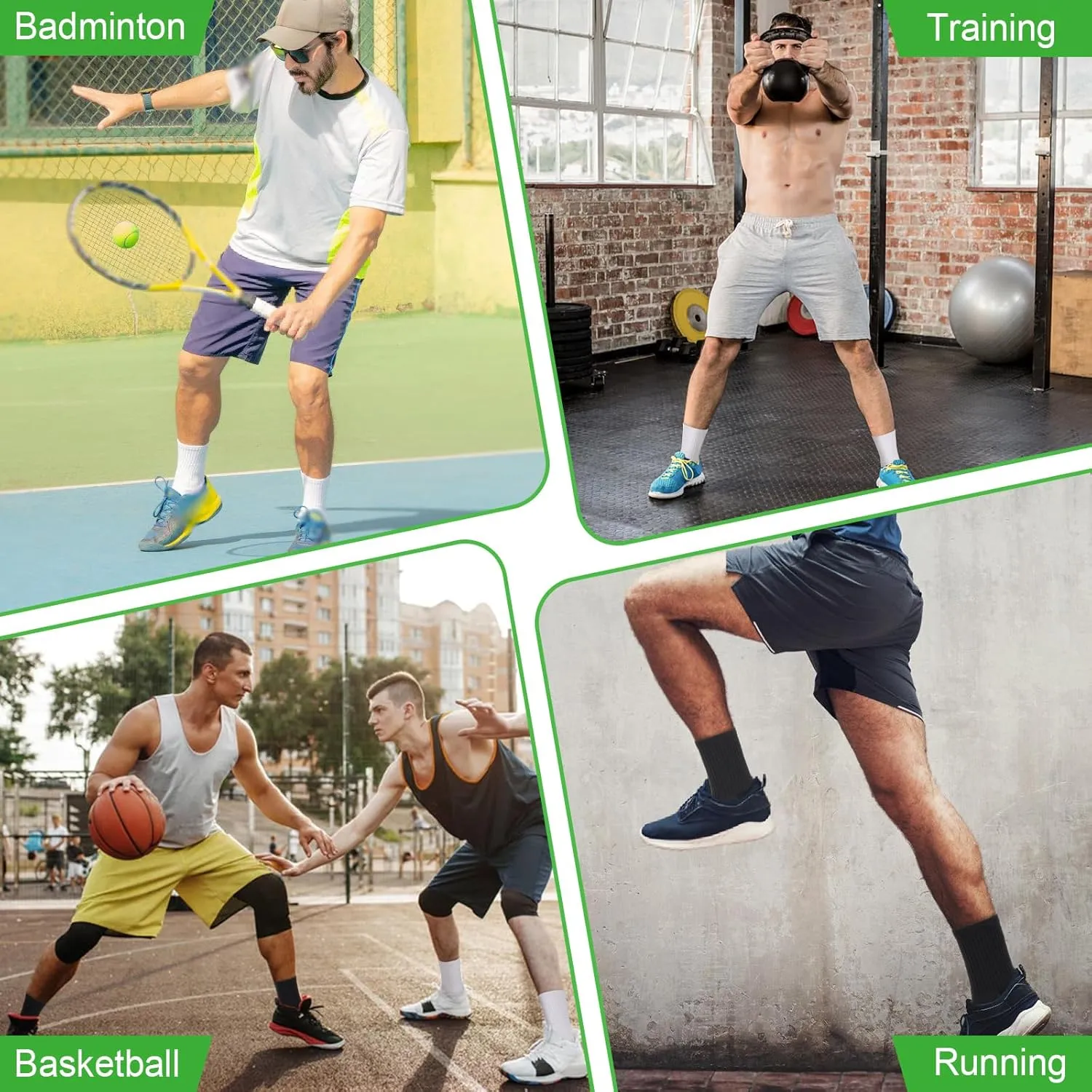 2/4 Pairs Mens Soccer Socks with Grips Cushioned Anti Slip Football Basketball Sports Socks