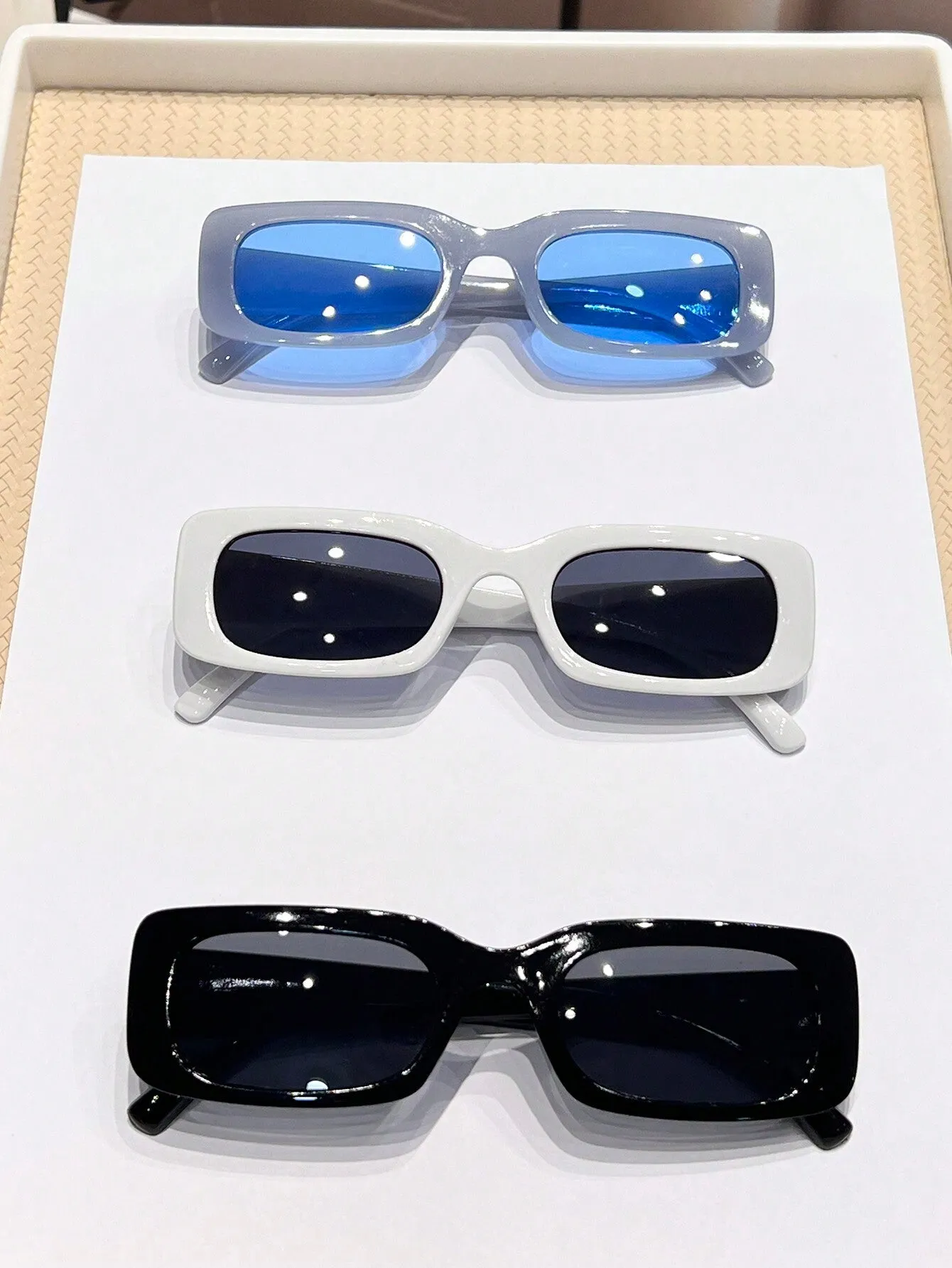 3pcs Trendy Y2k Style Square Frame Cute Fashion Eyeglasses For Men And Women, Daily Wear