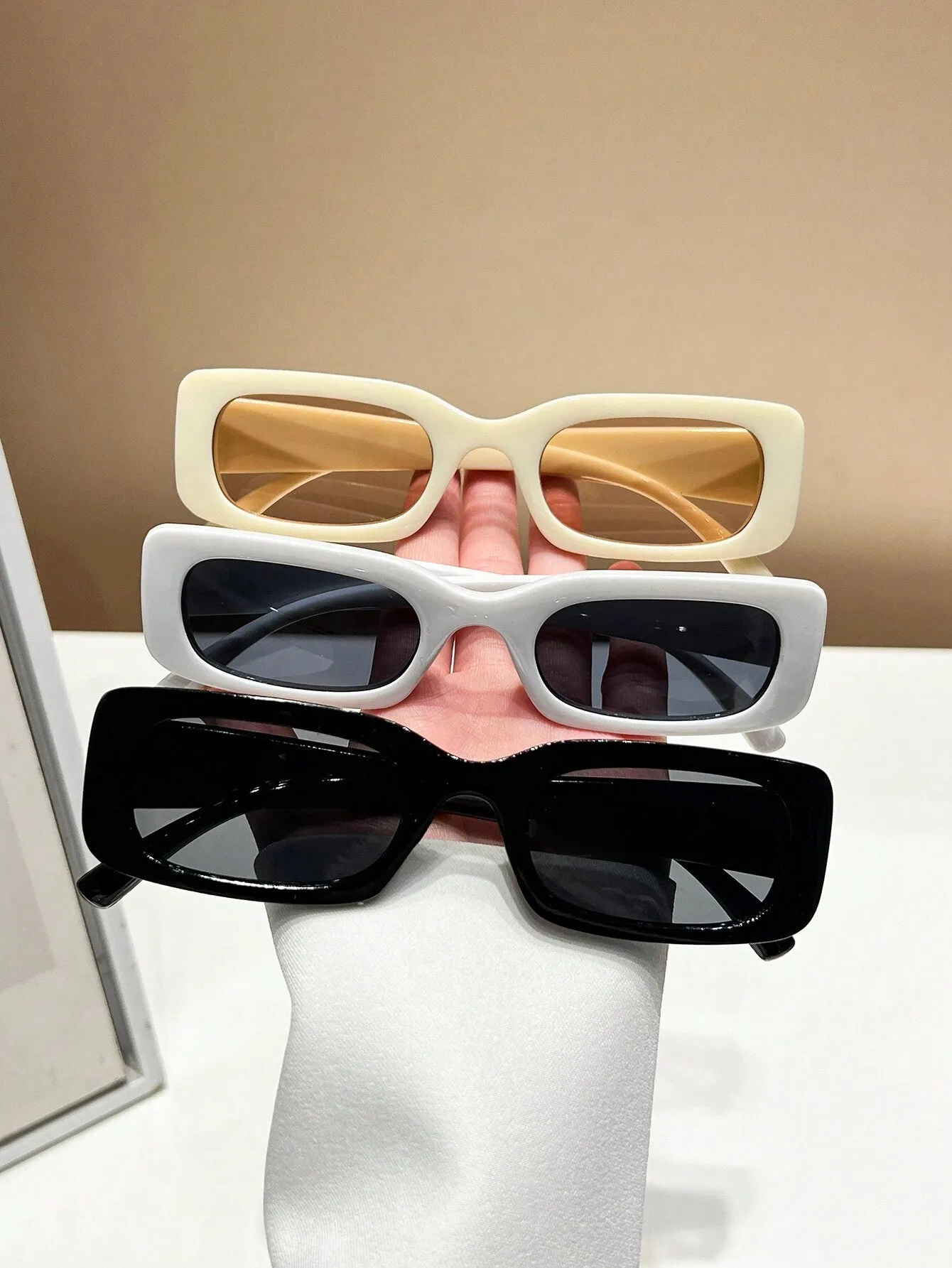 3pcs Trendy Y2k Style Square Frame Cute Fashion Eyeglasses For Men And Women, Daily Wear