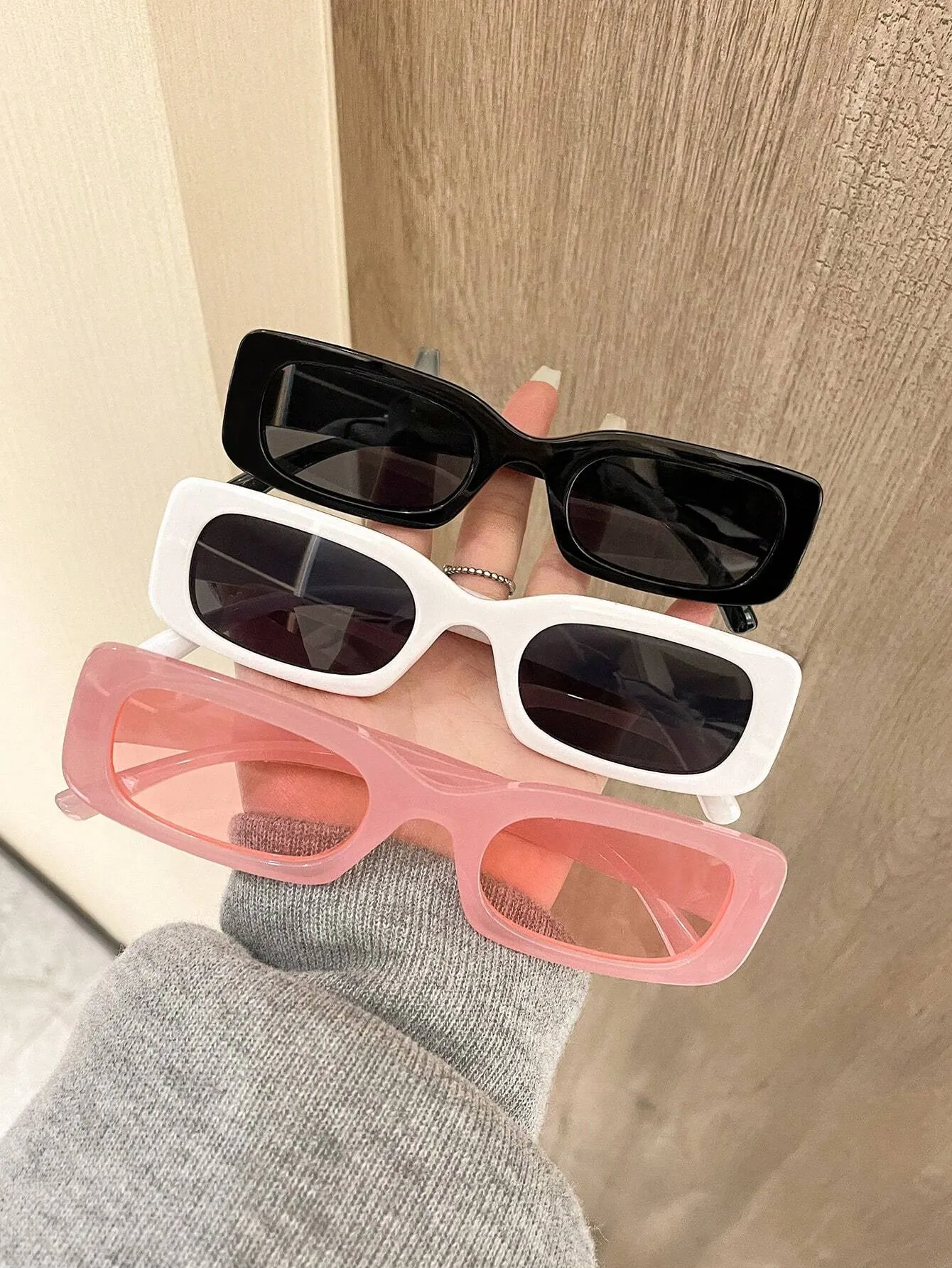 3pcs Trendy Y2k Style Square Frame Cute Fashion Eyeglasses For Men And Women, Daily Wear