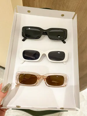 3pcs Trendy Y2k Style Square Frame Cute Fashion Eyeglasses For Men And Women, Daily Wear
