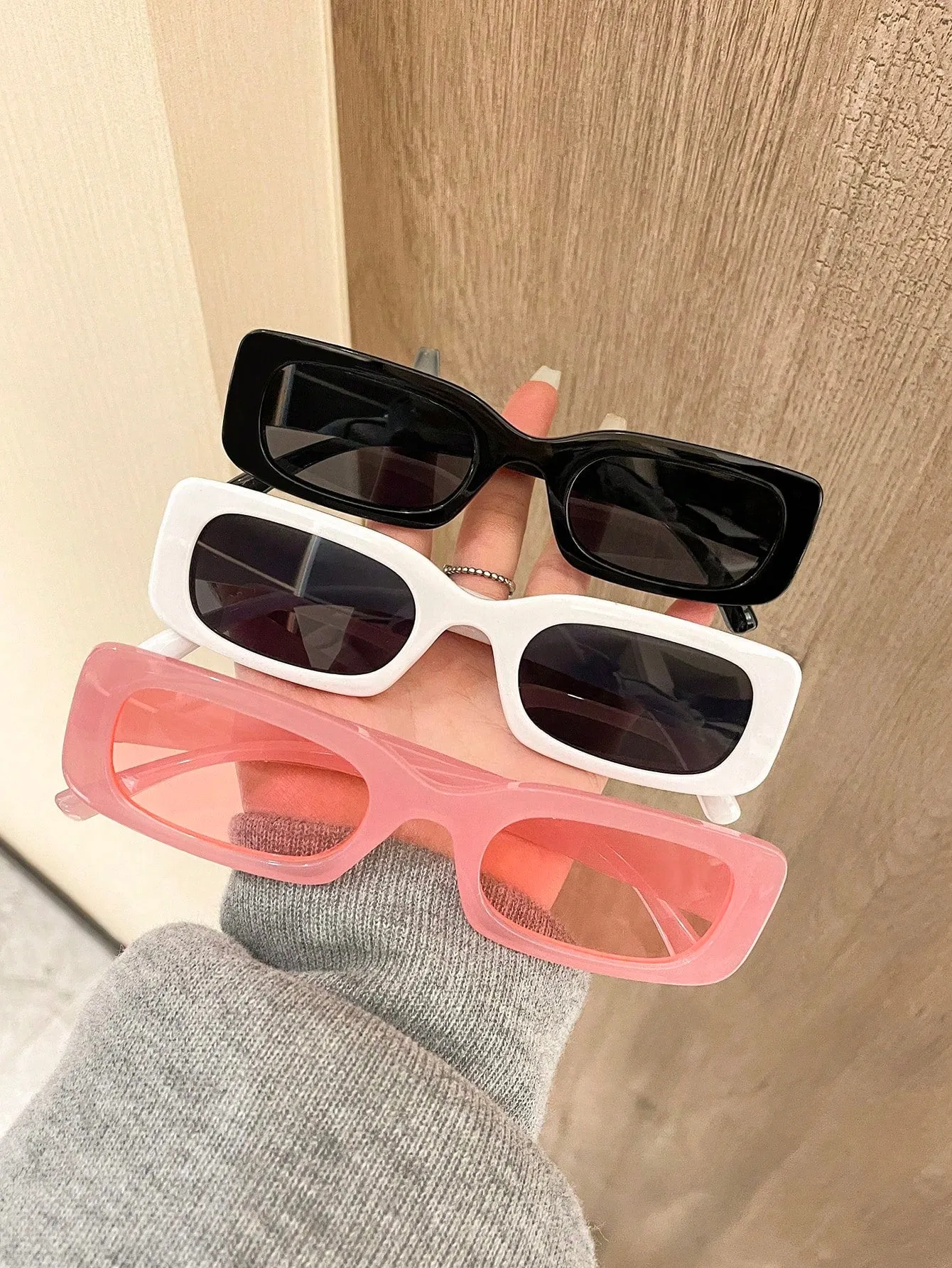 3pcs Trendy Y2k Style Square Frame Cute Fashion Eyeglasses For Men And Women, Daily Wear