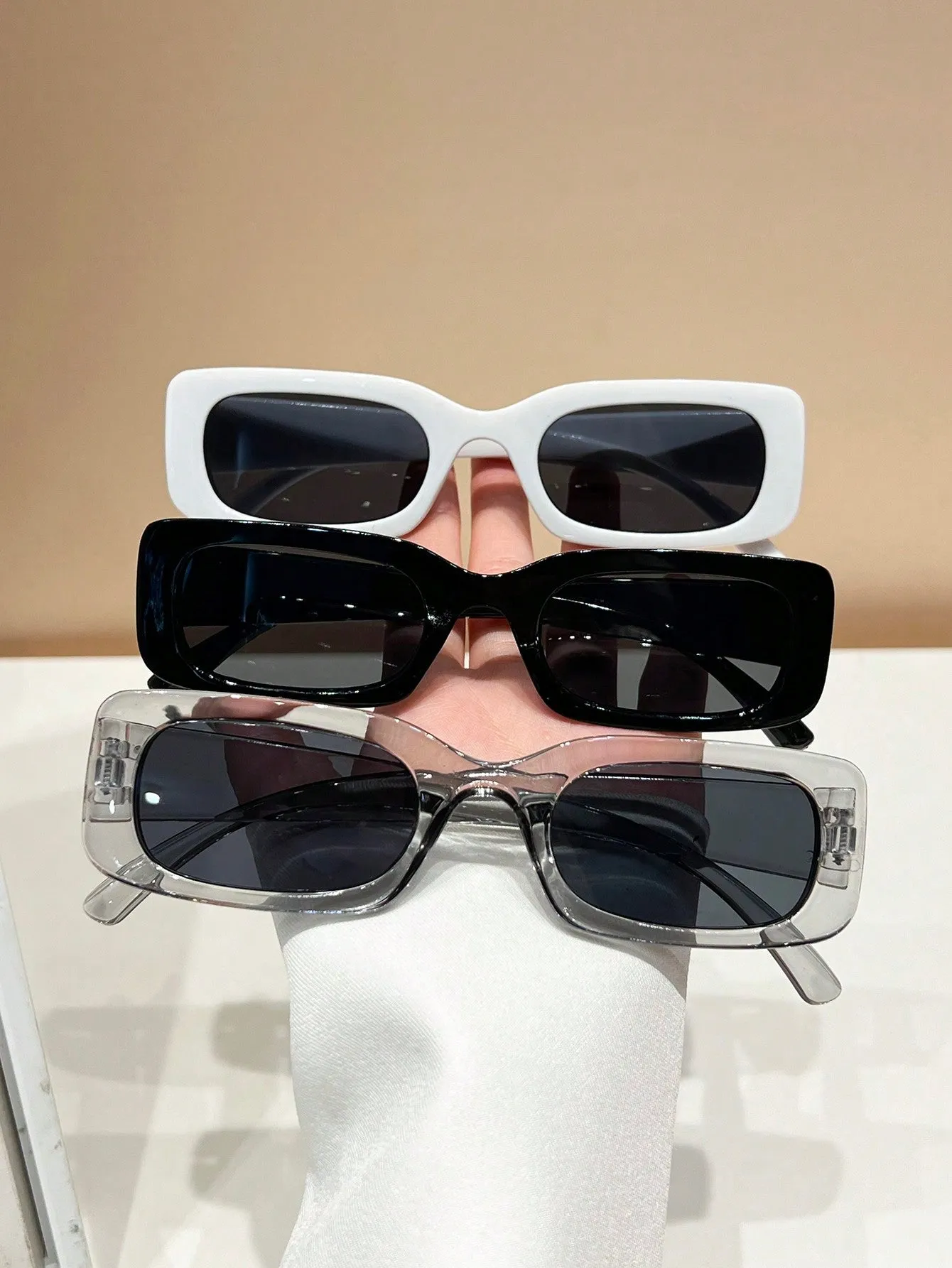 3pcs Trendy Y2k Style Square Frame Cute Fashion Eyeglasses For Men And Women, Daily Wear