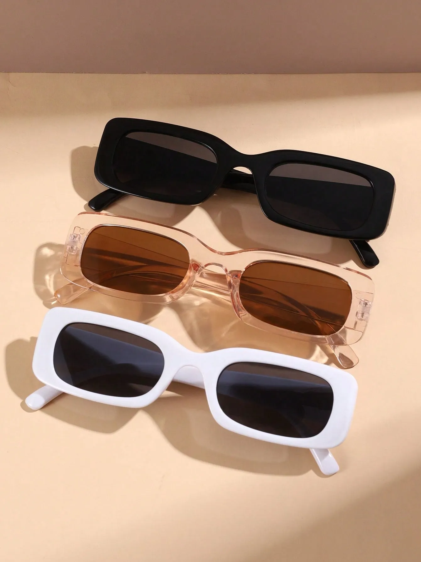 3pcs Trendy Y2k Style Square Frame Cute Fashion Eyeglasses For Men And Women, Daily Wear