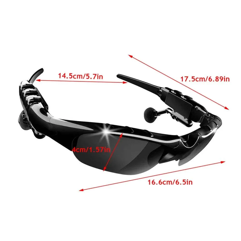5.0 Smart Bluetooth Audio Glasses - Polarized Sunglasses with Stereo Surround Sound Headphones for Outdoor Sports & Music Calls