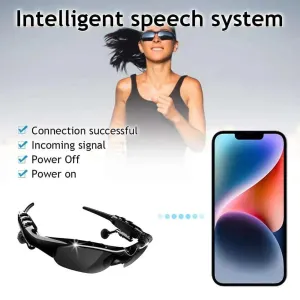 5.0 Smart Bluetooth Audio Glasses - Polarized Sunglasses with Stereo Surround Sound Headphones for Outdoor Sports & Music Calls