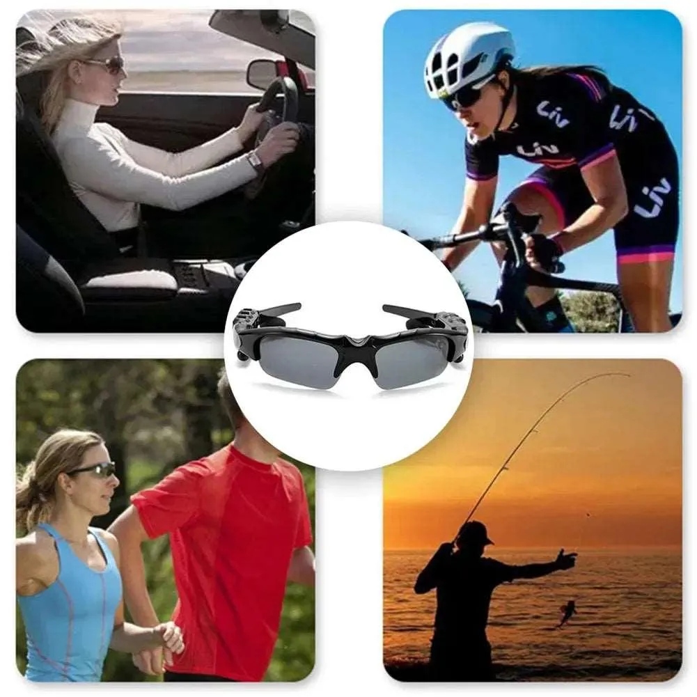 5.0 Smart Bluetooth Audio Glasses - Polarized Sunglasses with Stereo Surround Sound Headphones for Outdoor Sports & Music Calls