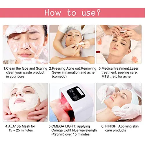 7 Color LED Facial Mask, Yofuly Portable Photon Anti-aging Skin Rejuvenation Treatment Skin Toning Facial Skin Care Mask Device for Home Salon Use