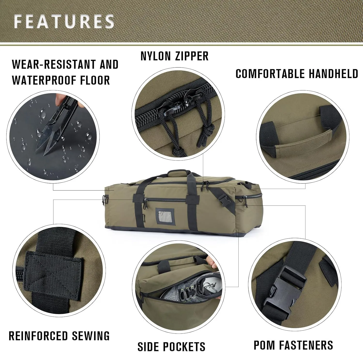 86l Large Duffel Bag For Travel, Gym & Sports - Water Repellent Polyester, Hidden Straps, Shoe Compartment - Perfect Luggage Duffle Bag Or Backpack For Men & Women