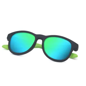 ACBLUCE Kids Polarized Sports Sunglasses TPEE for Girls Boys Youth Children Age 5-13 with UV Protection Frame: Matt Black Green/ Lens: Green Coating