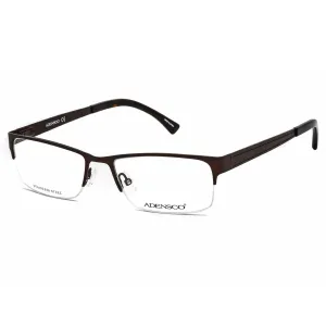 Adensco Men's Eyeglasses - Dark Brown Half Rim Rectangular Frame | AD 128 0R0Z 00