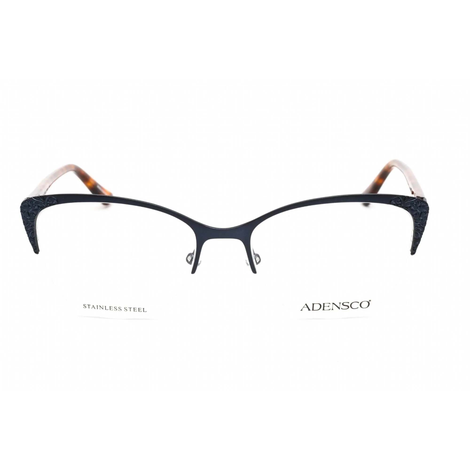 Adensco Women's Eyeglasses - Matte Blue Stainless Steel Cat Eye Frame | AD 241 0FLL 00