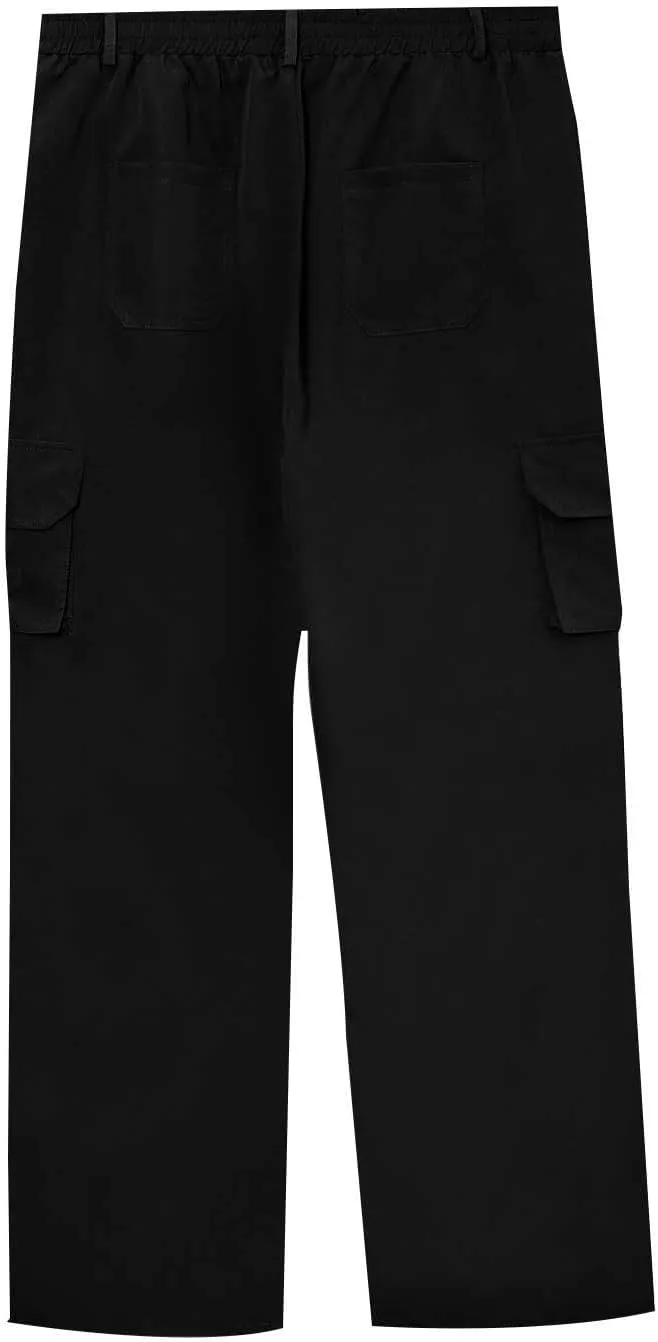 ADHOWBEW Tactical Pants Men Elastic Waist Pockets Relaxed Fit Work Construction Big and Tall Joggers