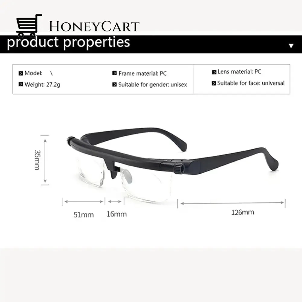 Adjustable Focus Glasses Dial Vision Near and Far Sight