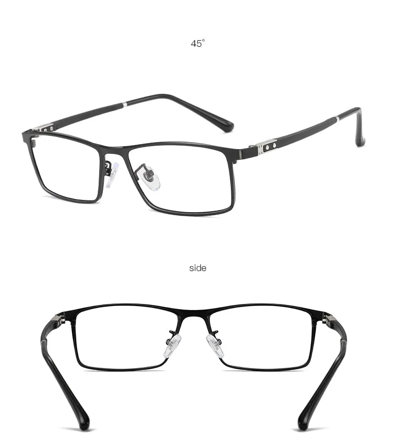 Aidien Men's Custom Lens Semi Rim Alloy Frame Eyeglasses AR5055
