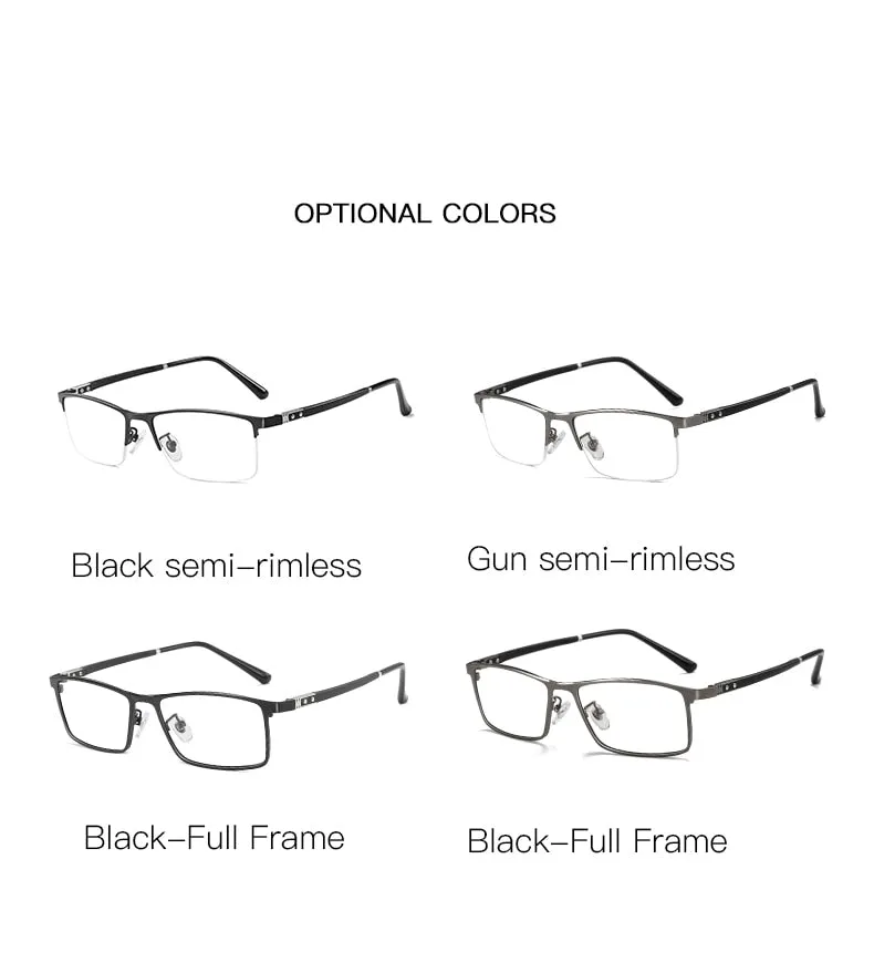 Aidien Men's Custom Lens Semi Rim Alloy Frame Eyeglasses AR5055