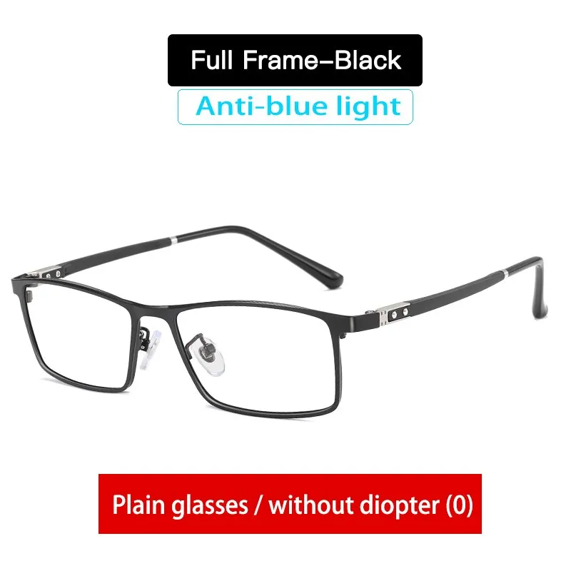 Aidien Men's Custom Lens Semi Rim Alloy Frame Eyeglasses AR5055