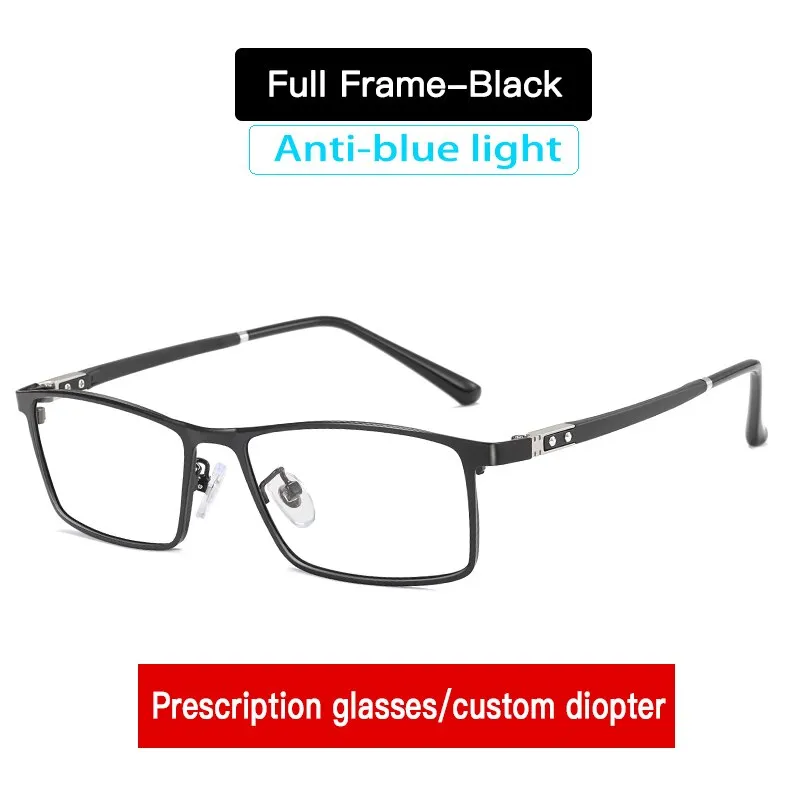 Aidien Men's Custom Lens Semi Rim Alloy Frame Eyeglasses AR5055