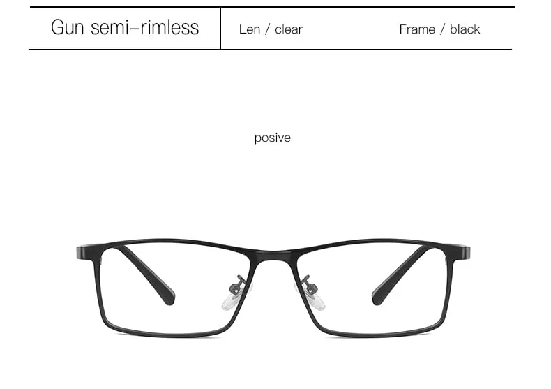 Aidien Men's Custom Lens Semi Rim Alloy Frame Eyeglasses AR5055