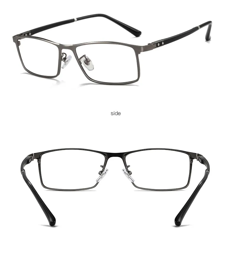 Aidien Men's Custom Lens Semi Rim Alloy Frame Eyeglasses AR5055