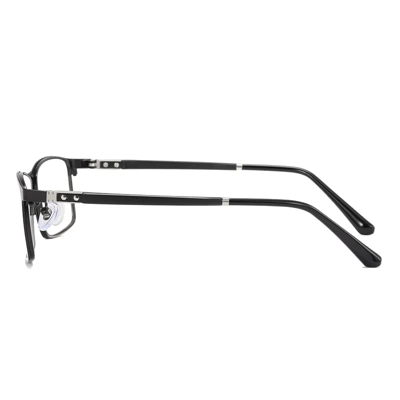 Aidien Men's Custom Lens Semi Rim Alloy Frame Eyeglasses AR5055