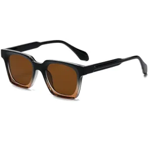 AIEYEZO Classic Square Sunglasses for Men Women Fashion Square Sun Glasses Trendy Designer Style Shades (Black Brown/Brown)