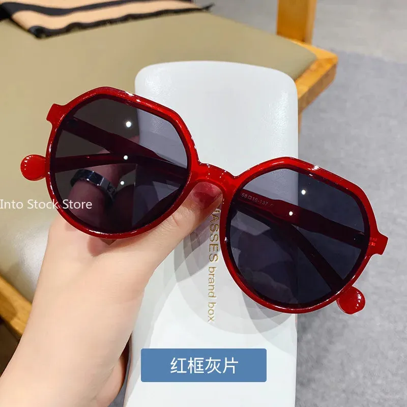 All-Match Round Frame Candy Color Sunglasses