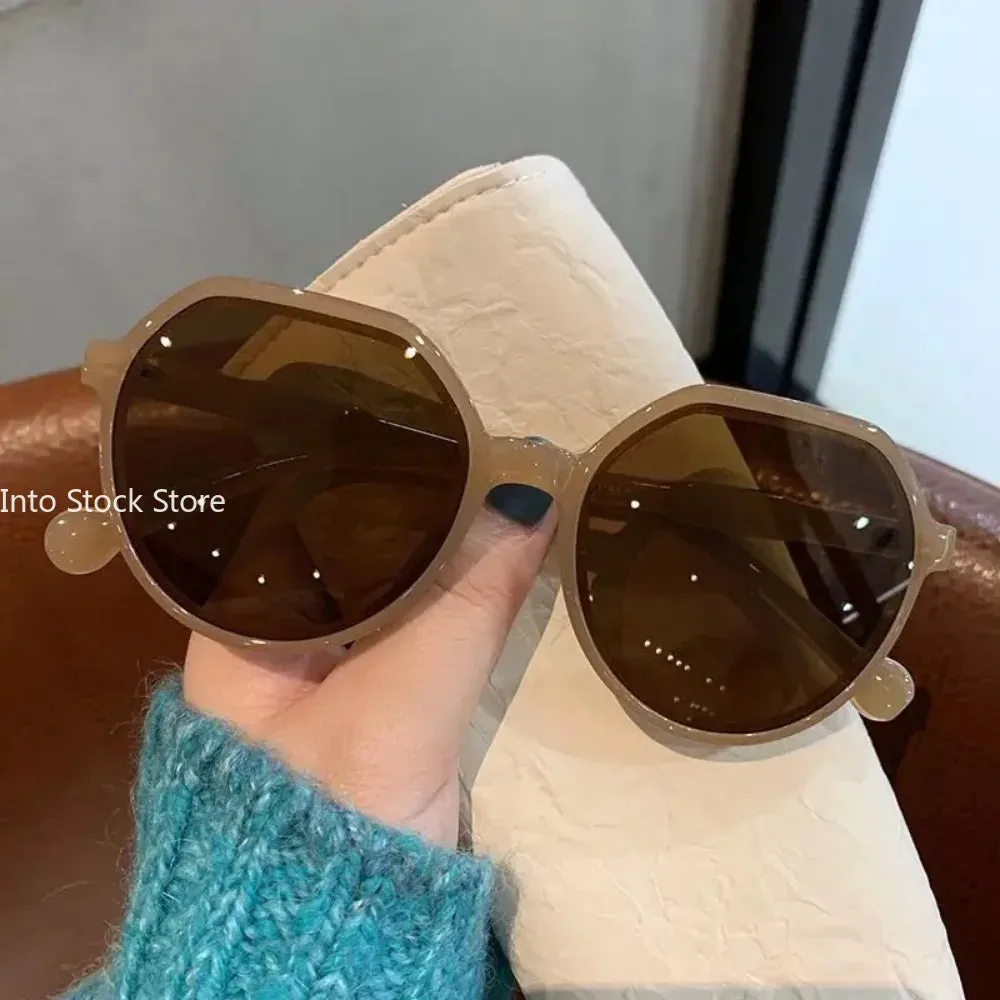 All-Match Round Frame Candy Color Sunglasses