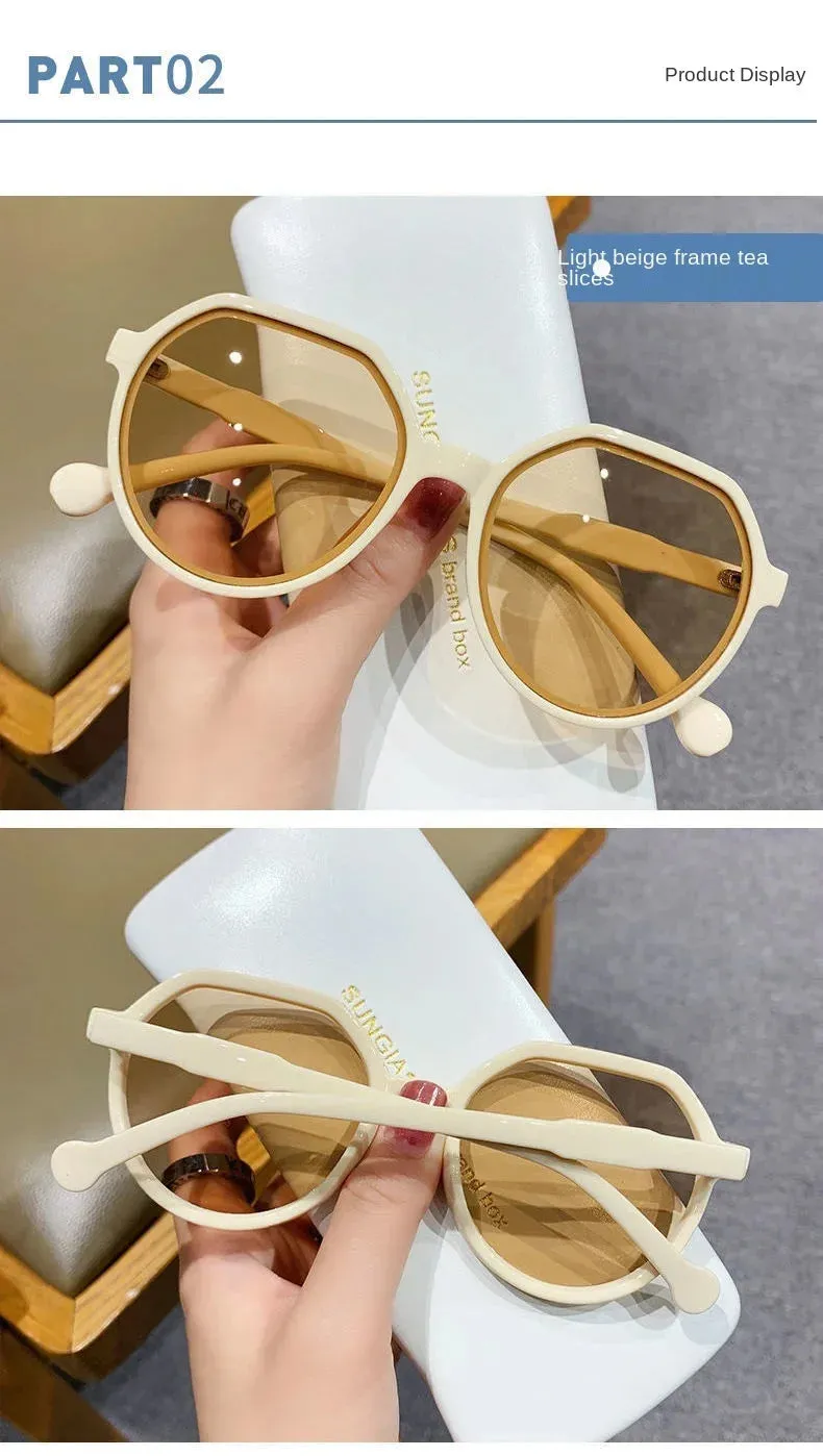 All-Match Round Frame Candy Color Sunglasses