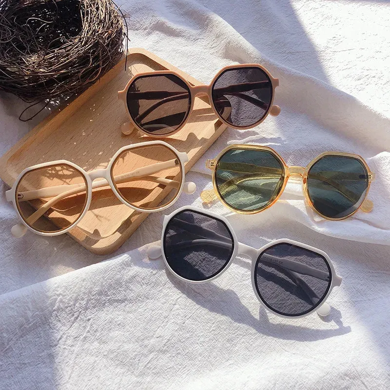 All-Match Round Frame Candy Color Sunglasses