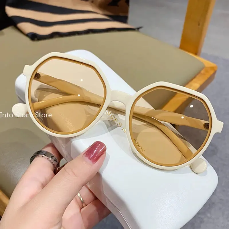All-Match Round Frame Candy Color Sunglasses