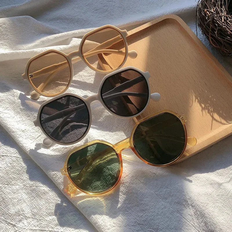 All-Match Round Frame Candy Color Sunglasses