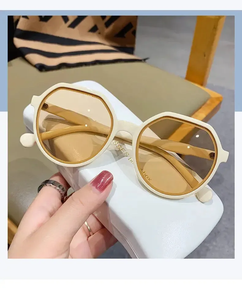 All-Match Round Frame Candy Color Sunglasses