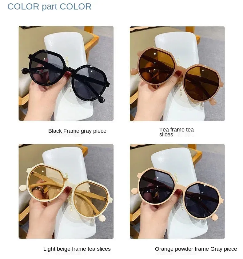 All-Match Round Frame Candy Color Sunglasses