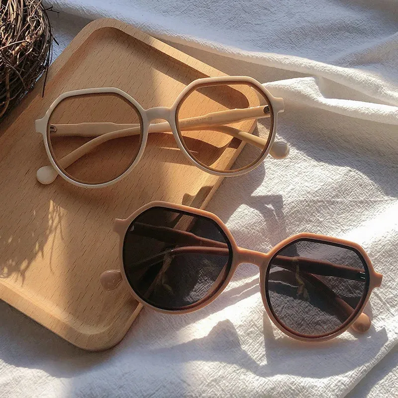All-Match Round Frame Candy Color Sunglasses
