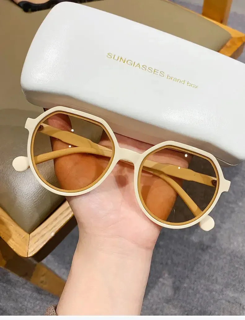 All-Match Round Frame Candy Color Sunglasses