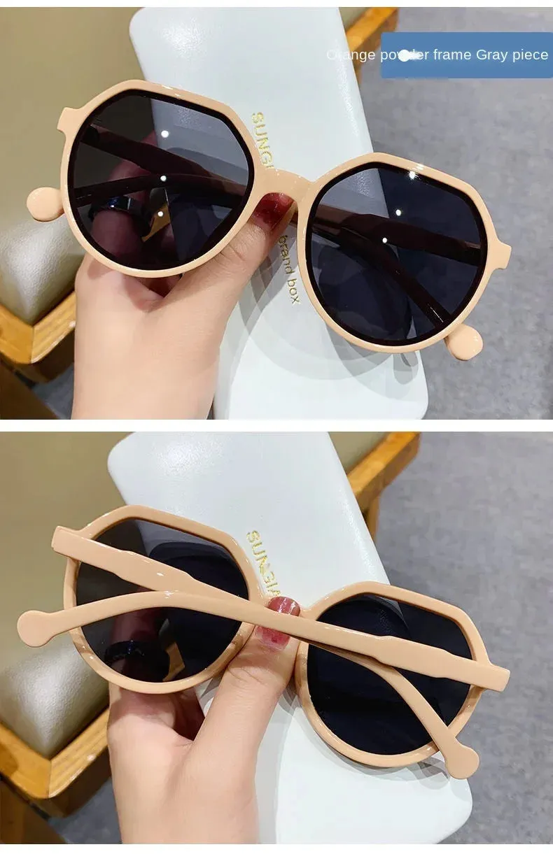 All-Match Round Frame Candy Color Sunglasses