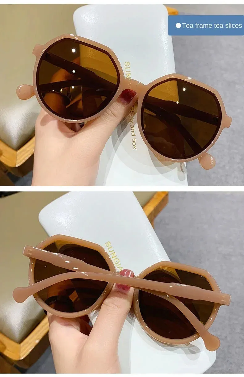 All-Match Round Frame Candy Color Sunglasses