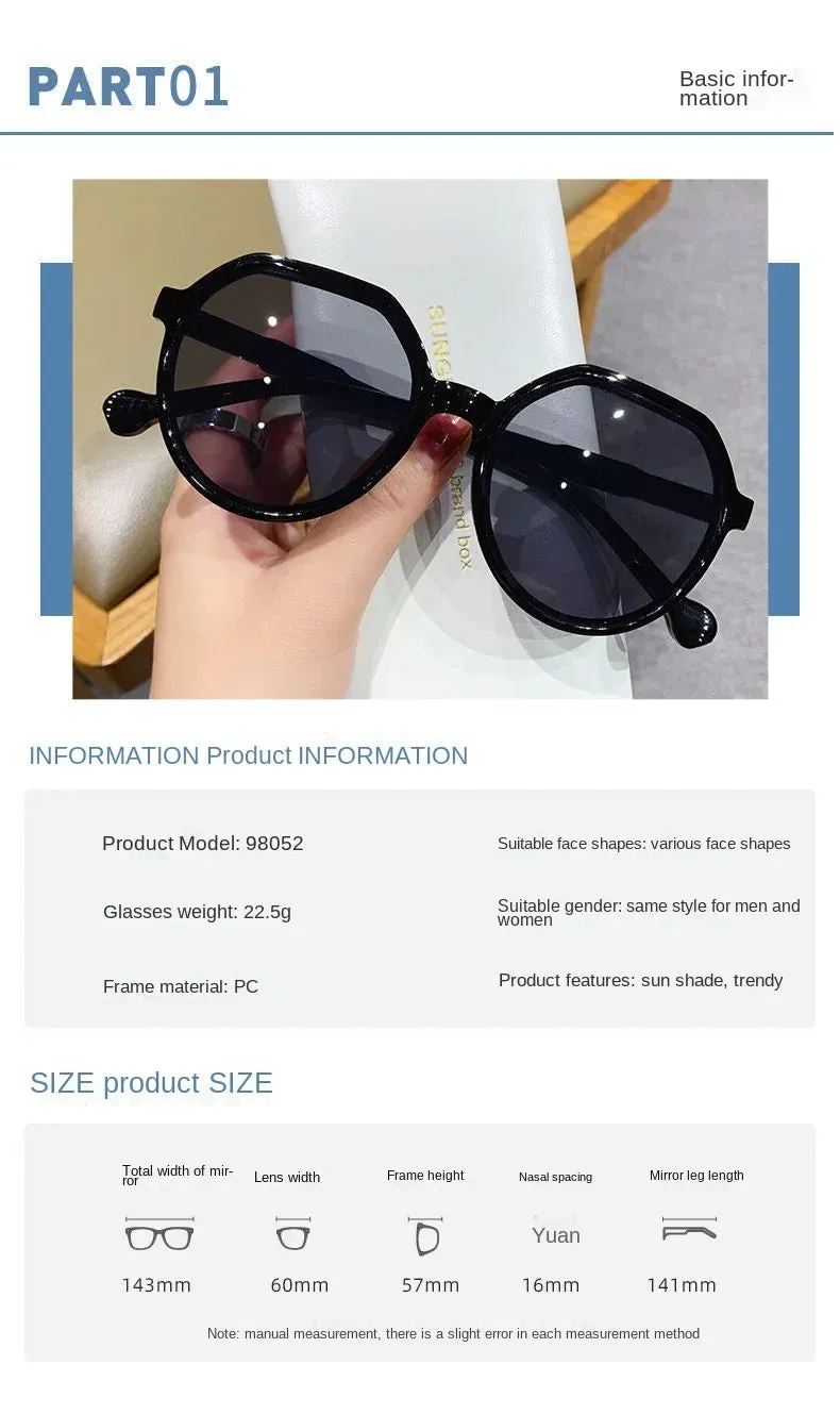 All-Match Round Frame Candy Color Sunglasses