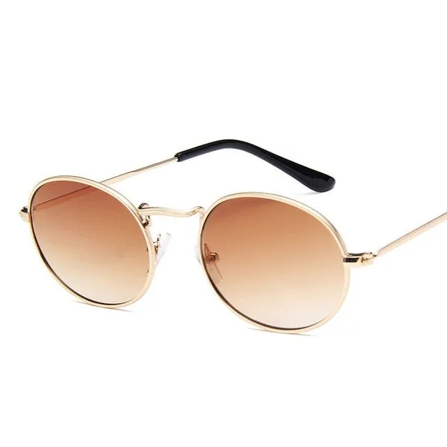 Alloy Mirror Classic Style Metal Frame Vintage Round Sunglasses